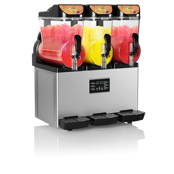 Studyset Slushy Machine 15Lx3, 45L/11.8Gal Stainless Steel Frozen Margarita Machine w/Auto-Clean Mode, 1200W Slushie Maker, Rapid Cooling & Low Noise Ideal for Restaurants, Cafes
