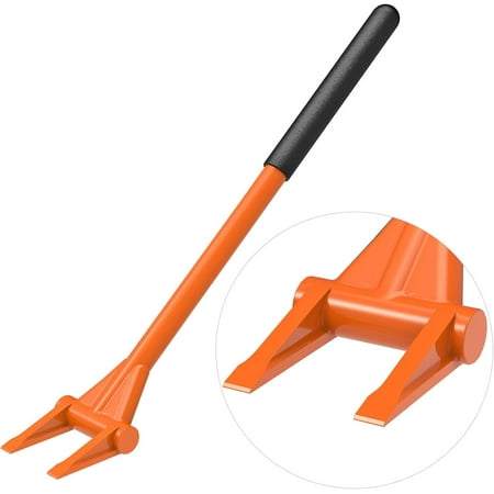 Dolibest 28'' Demo Bar 2-Tine Wrecking Bar, Heavy Duty Pallet Buster with Handle, All-Steel Handle Wrecking Pry Bar, Deck Board Removal Efficient and Effortless for Renovation and Construction