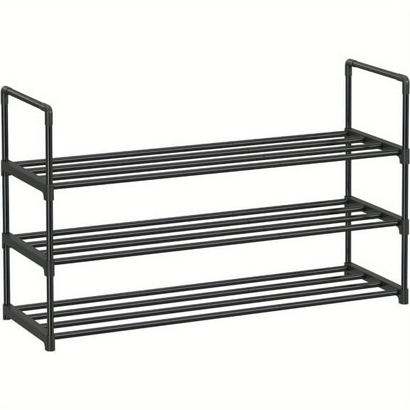 Shoe Rack, 3-layer Shoe Rack, Metal Shoe Rack, Easy To Assemble, Space-Saving for Your Organized Entryway, Black