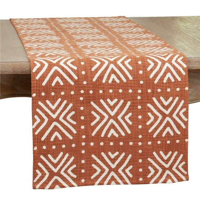 Saro Lifestyle 1512.TC1672B Chemin de Table en Mudcloth 16 x 72 Po, Terracotta