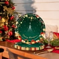 thumbnail image 5 of 32-Piece Disposable Christmas Tableware Set with Red and Green Holiday Snowflake Design for Festive Parties, 5 of 9