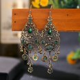 thumbnail image 5 of Boucles d'Oreilles Rétro Boho Multicolores pour Femmes, Chandelier de Fête, Crochet d'Oreille, 1 Paire, Noir, 5 of 5