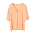 thumbnail image 4 of Birdeem Blouses pour Femmes, Haut/chemise à Manches Courtes Col en V Uni et Ample, 4 of 10