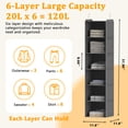 thumbnail image 3 of Closet Hanging Storage Shelves, 6-Shelf Hanging Closet Organizer with Bamboo Inserts, Foldable Closet Organizers and Storage for Bedroom,Sturdy Hook Closet Storage W/ 2 Side Pockets,Gray, 3 of 8