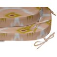 thumbnail image 3 of Vargottam Non Slip DiningChairCushionU-ShapedPrinted Indoor/OutdoorChairPadsHome Decor Reversible & Machine Washable DiningChairPad With String Ties - Set Of 2-Peach, 3 of 8