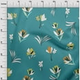 thumbnail image 3 of oneOone Polyester Spandex Dark Teal Green Fabric Floral-Magnolia-Hand Drawn Floral Pattern Sewing Material Print Fabric By The Yard 56 Inch Wide, 3 of 4
