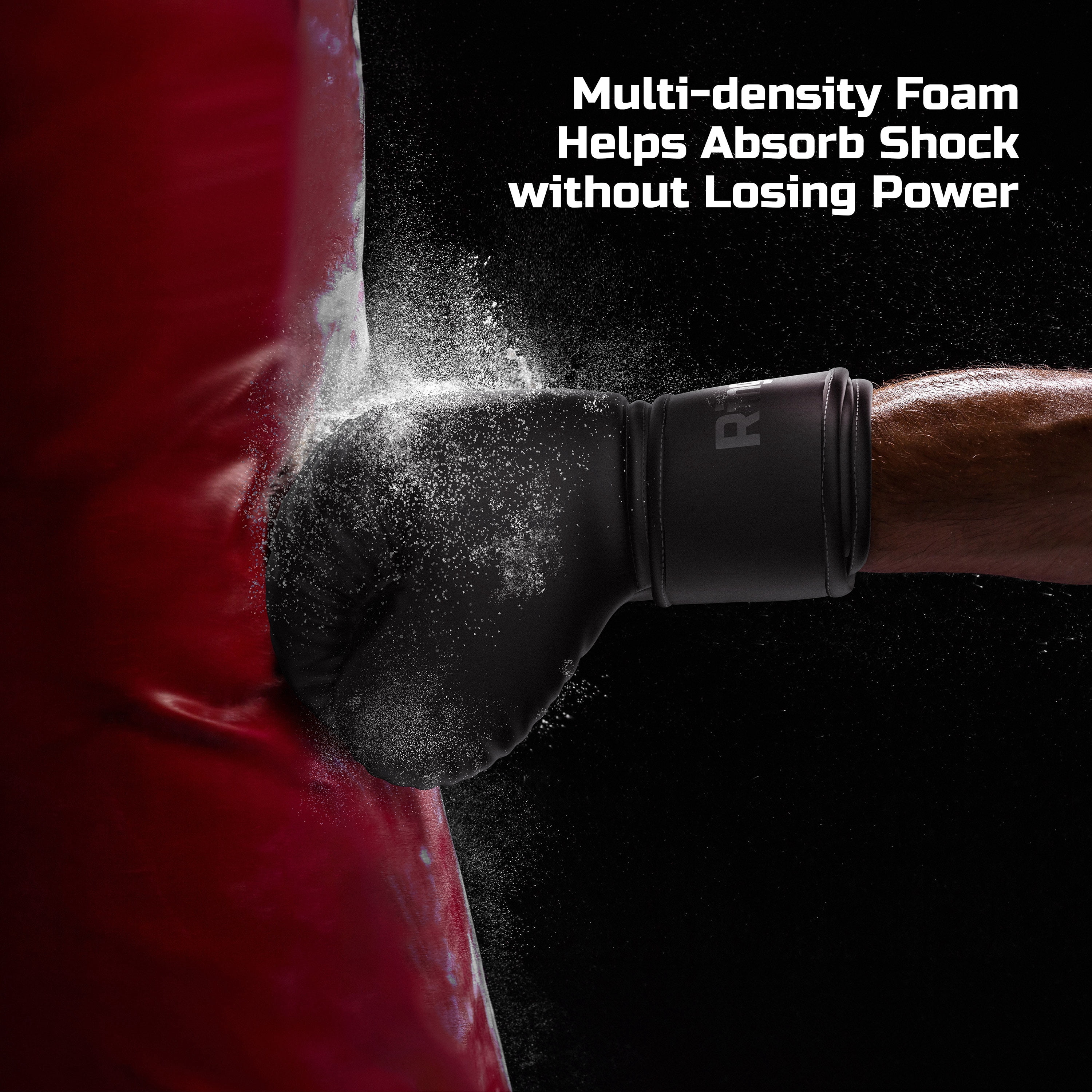 FitRx Ringer Boxing Gloves, 14 oz. Unisex Training Gloves, Boxing Equipment, Black