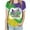 Multicolor, variant on Lilgiuy Mardi Gras Shirt for Women Carnival Outfit Mask Graphic Crew Neck T-Shirt Colorful Short Sleeve Tee Pullover Shirt for Celebrating