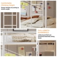 thumbnail image 6 of Harper & Bright Designs Queen Size Bunk Bed with Trundle, Queen Over Queen Heavy-duty Metal Bunk Bed Frame with Ladder and Safety Rails for Bedroom, White, 6 of 11