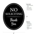 thumbnail image 3 of All Hung Up 4" x 5" No Soliciting Sign for House, 3M Self-Adhesive for Door,Window,Wall, Durable Quality Finished Aluminum Metal Surface, Home,Business,Office, Thank You, Black Oval, 3 of 3