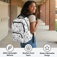 thumbnail image 4 of FUIALDOLG Side Pockets Daypack for College Middle School, 600D Polyester Smooth Zippers School Bookbag, Bee and Flower Pattern, 4 of 10