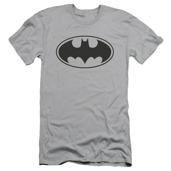 Batman Black Bat S/S Adult 30/1 T-Shirt-Silver