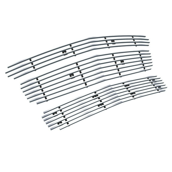 APS Premium Stainless Steel Silver Horizontal Billet Grille Insert Compatible with Chevy Malibu 2008-2012 Combo N19-C51016C
