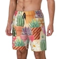 thumbnail image 2 of Uemuo Succulent And Cactus Pattern Mens Swim Trunks Quick Dry Board Shorts with Mesh Lining, Stretch Beach Shorts Quick Dry No-Chafing Board Shorts-3X-Large, 2 of 9