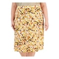 thumbnail image 3 of KASPER Womens Yellow Printed Midi A-Line Skirt Plus 1X, 3 of 4