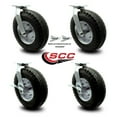 thumbnail image 2 of 12 Inch Black Pneumatic Wheel Caster Set 4 Swivel with Swivel Locks 2 with Brake, 2 of 2