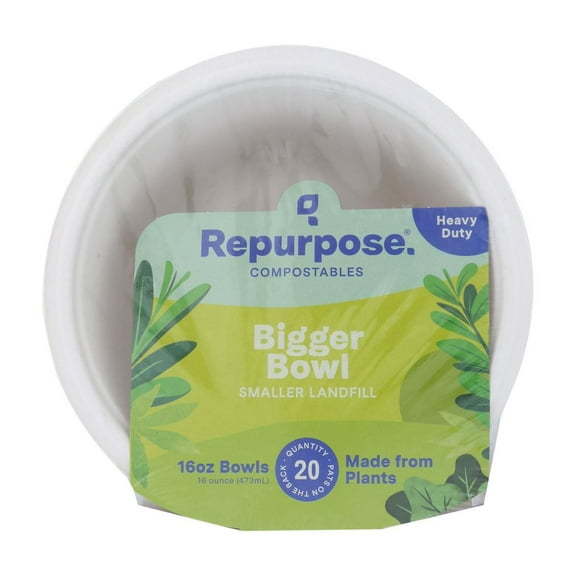 Repurpose Plant Based Bagasse Bowls - Case Of 12 - 20 Count