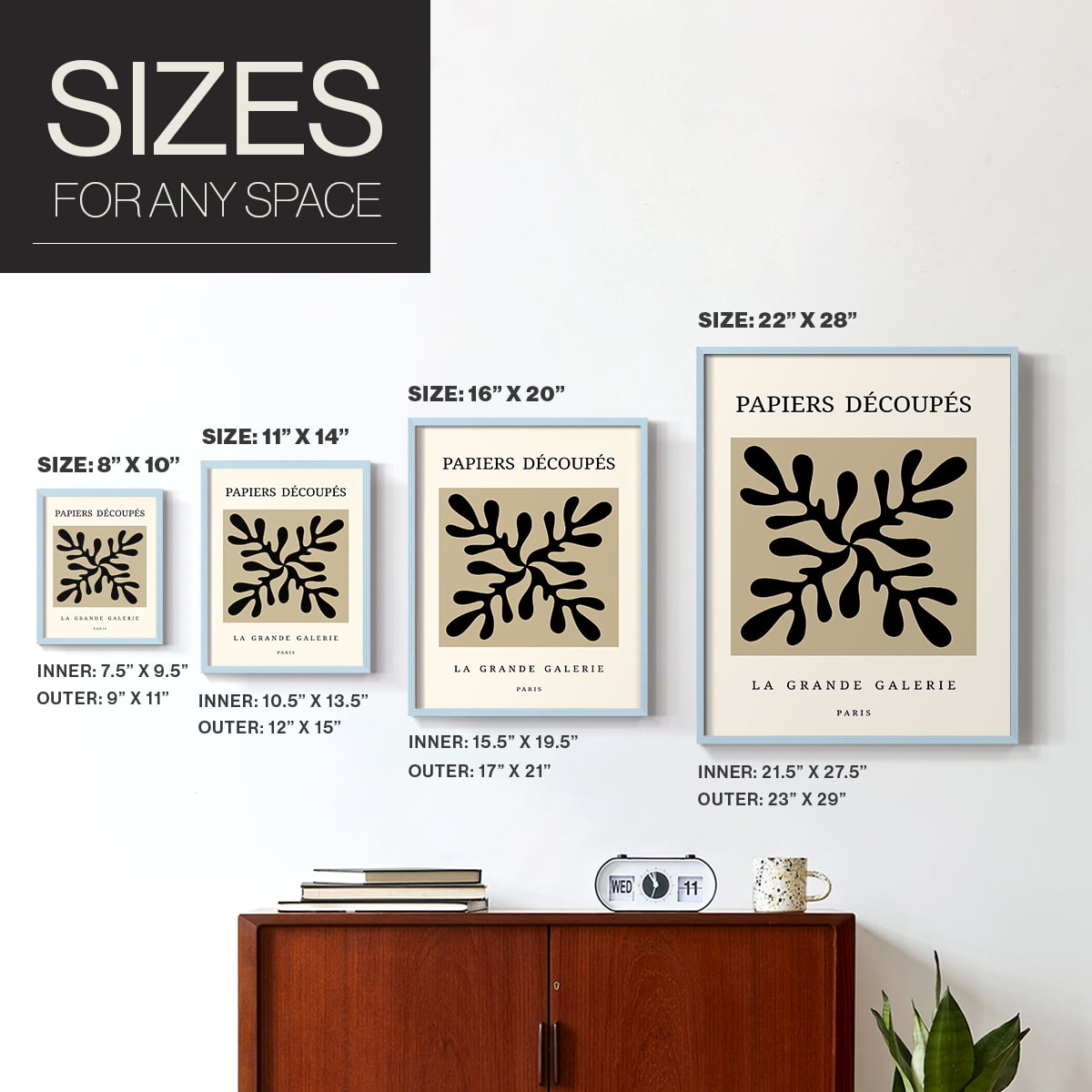 Matisse CCCXCIX in Blue Solid Wood 22 x 28 Framed Print