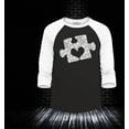 thumbnail image 2 of Shop4Ever Men's Puzzle Heart Autism Awareness Raglan Baseball Shirt XXX-Large Black/White, 2 of 4