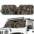 thumbnail image 2 of Uorisanigo Forest Hunting Deer Windshield Sunshade, Sun Shade for UV Rays & Heat Protection, Suitable for 2007-2023 Wrangler Rubicon Sahara TJ JK JKU 2 & 4 Door, Accessories for Jeep Wrangler, 2 of 7