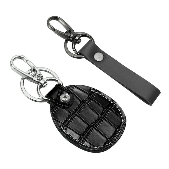 Uxcell Leather Key Fob Protector with Clip for Car Keys and Office Use Black
