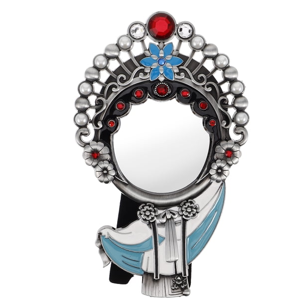 Espejo de tocador de escritorio vintage, espejo de maquillaje portátil con soporte, espejo de sobremesa retro para maquillaje, espejo decorativo para tocador