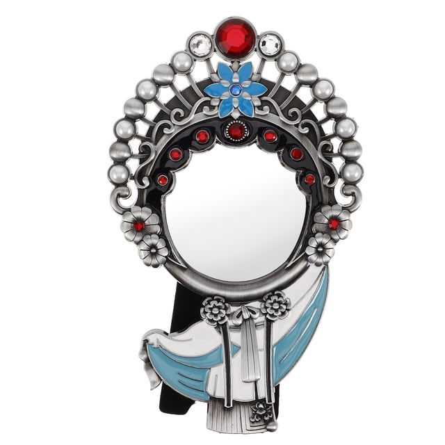 Espejo de tocador de escritorio vintage, espejo de maquillaje portátil con soporte, espejo de sobremesa retro para maquillaje, espejo decorativo para tocador