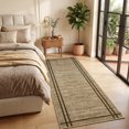 thumbnail image 2 of Garvee 2'x6' Modern Solid Runner Rug Washable Line Edge Carpet, Non-Slip Low Pile Indoor Rug for Hallway Bedroom Kitchen, Brown Coffee, 2 of 7