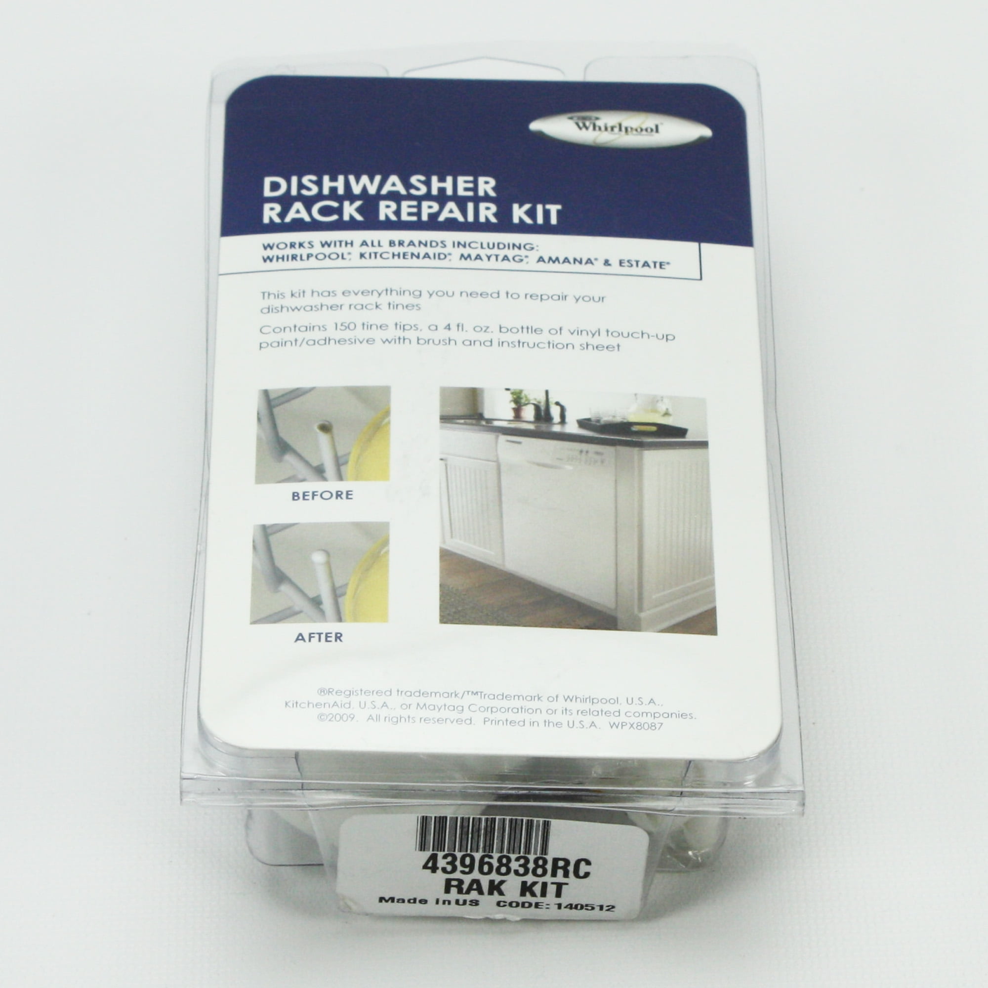 Whirlpool Genuine OEM 4396838RC Dishwasher Tine Tip Repair Kit