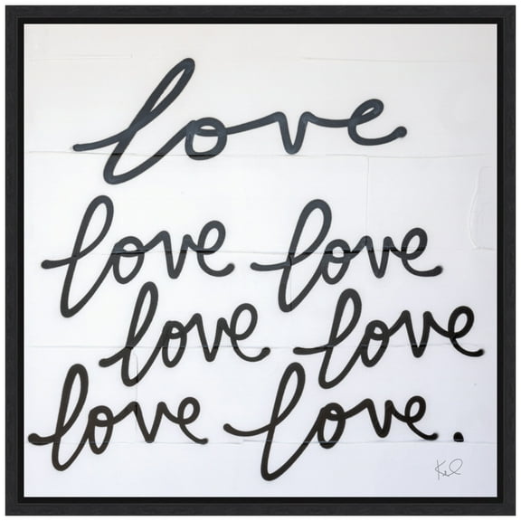 Amanti Art Love Times Seven Sq Framed Canvas Wall Art Print