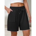 thumbnail image 6 of Women Sweat Shorts Casual Summer Loose Athletic Short Drawstring Waist Lounge Running Shorts with Pockets Black S, 6 of 7