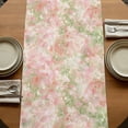 thumbnail image 5 of Pink Green Flower 48 Inch Table Runner, Watercolor Summer Botanical Farmhouse Dresser Scarf Cotton & Linen Tablerunner for Dining/Kitchen Island/Holiday Party Décor 13" x 48", 5 of 9
