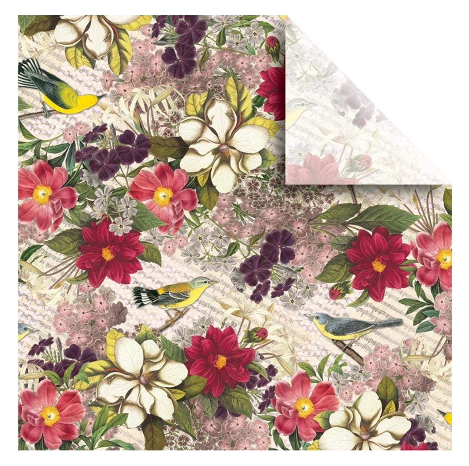 24 Sheet-Count Premium Printed Tissue Paper Available in 3 Different Assortments, Fanciful Florals