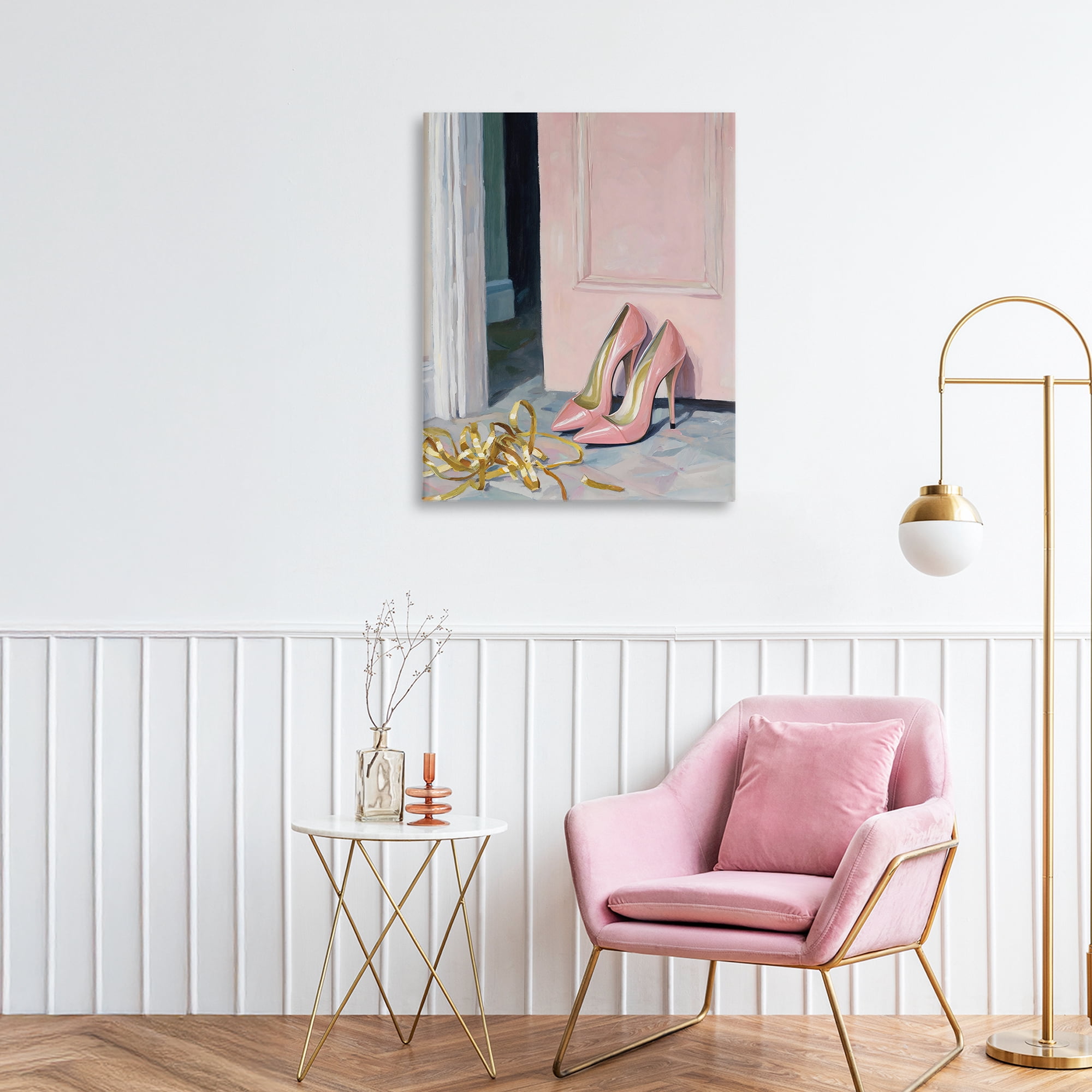 Stupell Industries Pink High Heels & Tinsel Canvas Wall Art, design by The Prints Vibe