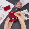 thumbnail image 4 of Mini Velvet Jewelry Storage Boxes Arch Shaped Jewelry Case for Earrings Rings Storage Dark Red 6.2x3.3x4cm, 4 of 9