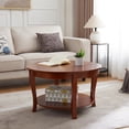 thumbnail image 3 of CQSXDA Traditional Round Coffee Table with Open Storage Shelf,2-Tier Storage Wood Center Circle Accent Table for Living Room, Bedroom, Apartment, Studio and Small Spaces, 30 x 30 x 18 inches, 3 of 12