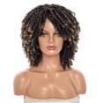 thumbnail image 1 of Ruilong Peluca corta de rastas para mujeres y hombres negros, pelucas afro rizadas, peluca de pelo sintético suave sin pegamento, resistente al calor, transpirable ((T1B/27)), 1 of 5