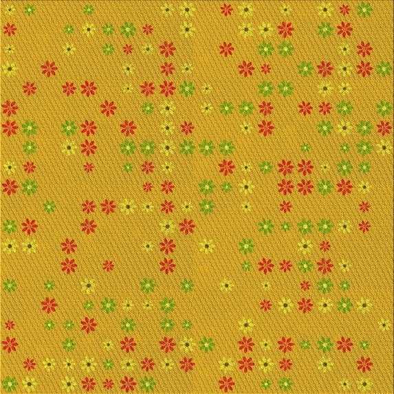 Ahgly Company Machine Washable Indoor Square Transitional Neon Orange Area Rugs, 5' Square