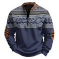 thumbnail image 2 of GrmtClth Mens Sweatshirts Quarter Zip Aztec Retro Geometric Printed Long Sleeve Western Cowboy Jacket for Men Fall Pullover 3XL, 2 of 4