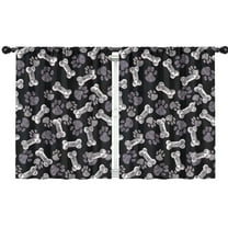 Blackout Kids Curtains,Paw Prints and Bones Childrens Insulated Curtains Set Of 2,Bedroom Essentials,Toddler Room Decor 42x54in(106x137cm)