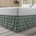thumbnail image 1 of Damask Bed Skirt, Damask Shapes Motif Western Modular Leaves and Rayon Curving Lines Creative Floral, Elastic Bedskirt Dust Ruffle Wrap Around for Bedding Decor, 4 Sizes, Teal Brown, by Ambesonne, 1 of 2