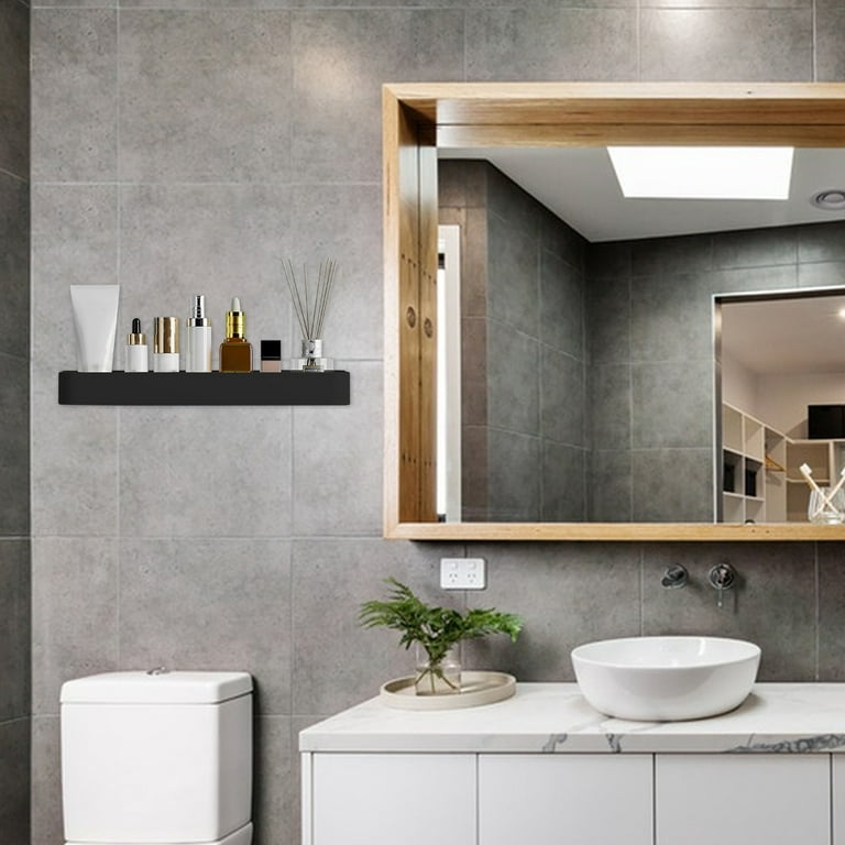 1pc, self-adhesive perforation-free bathroom storage shelf, wall