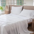 thumbnail image 2 of Bedding Sheet Set Washed Cotton Linen Like Textu Breathable Durable Soft Comfy (Dark Orange Queen), 2 of 6