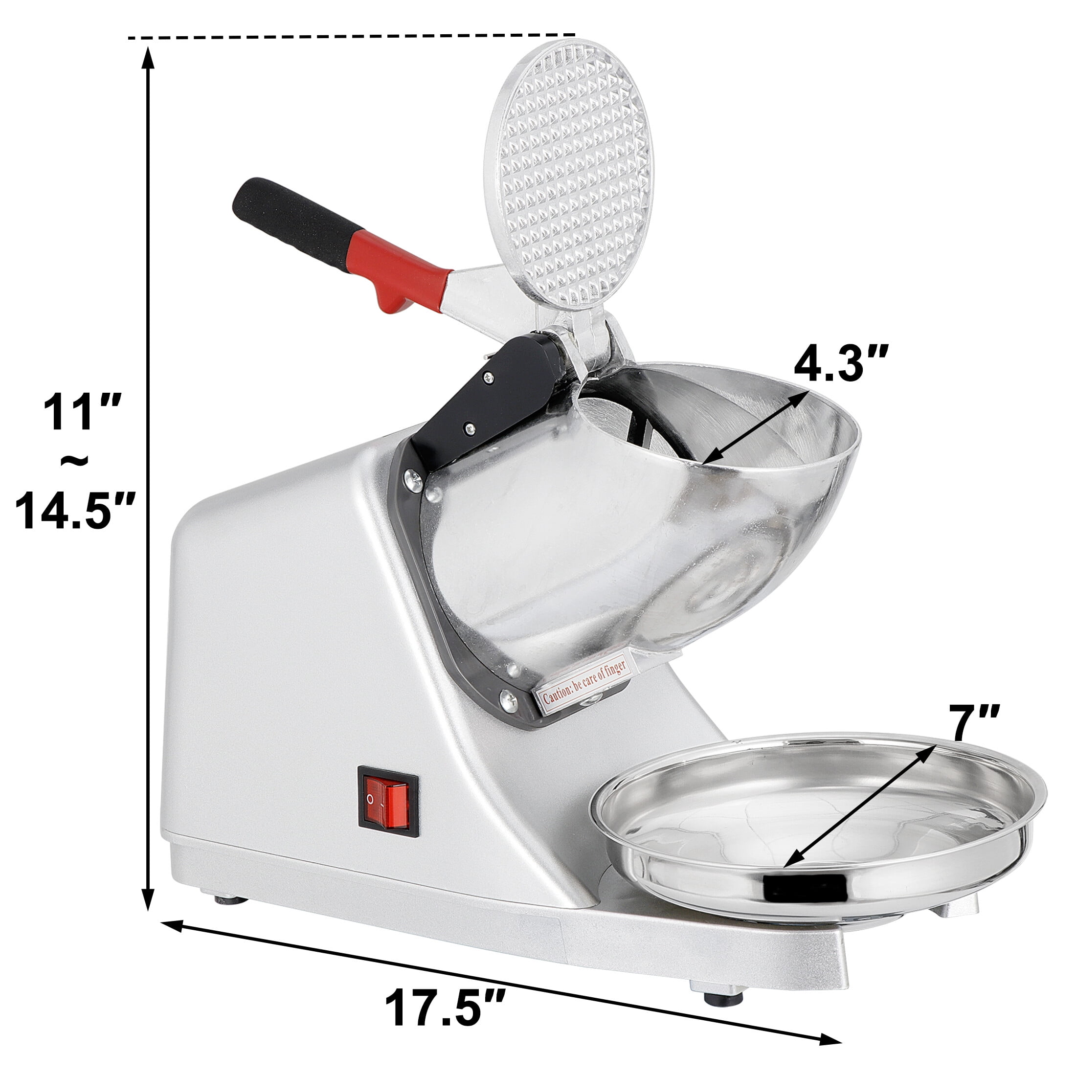 ZENSTYLE Electric Ice Shaver 300W 2000r/min w/Stainless Steel Blade Shaved Ice Snow Cone Maker Kitchen Machine Silver