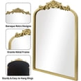 thumbnail image 2 of Arendahl Traditional  Arched Wall Mirror, Carved Elegant Mantel Farmhouse Bathroom Mirror with Antique Ornate Frame, Baroque Inspired Home Decor for Vanity Bedroom Entryway, 2 of 8