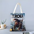 thumbnail image 2 of Troll and I Bolso de tela con estampado de lienzo para mujer, bolsa de compras reutilizable y estética, con cremallera interior, regalo para mujer,38*45cm., 2 of 6