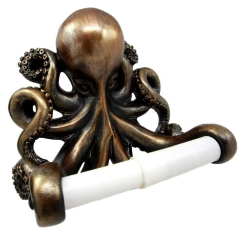 Nautical Ocean Kraken Cthulhu Octopus Toilet Paper Holder Bathroom Wall Decor
