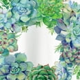 thumbnail image 6 of Orinice Succulents Wreath Watercolor Painting Round Tablecloth Stain Resistant Washable Indoor Outdoor Kitchen Dining Wedding Parties Table Cloth 100% Polyester Fiber 42-46, 6 of 8