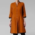 thumbnail image 4 of Hauts d'Été pour Femmes, Cardigans d'Entraînement Grande Taille Décontractés en Coton Lin Taille Fine Manches Fines Marron, 4 of 5