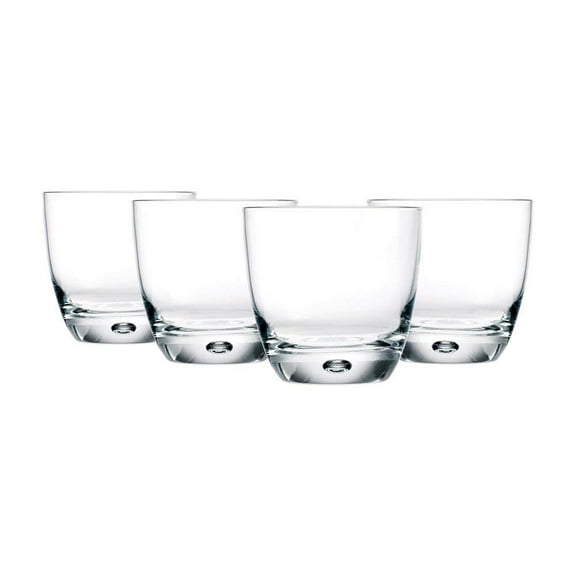 Home Essentials and Beyond Red Series 10 oz. Round Double Old Fashioned Glass (Set of 4)